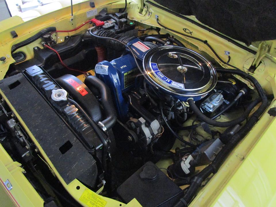 Le compartiment moteur de la Mustang II Stallion de Bobby après la restauration. Crédits photos : Robert Aldrich